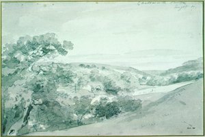 Chatsworth Park, 1801 (lyijykynä ja seepiapesu)